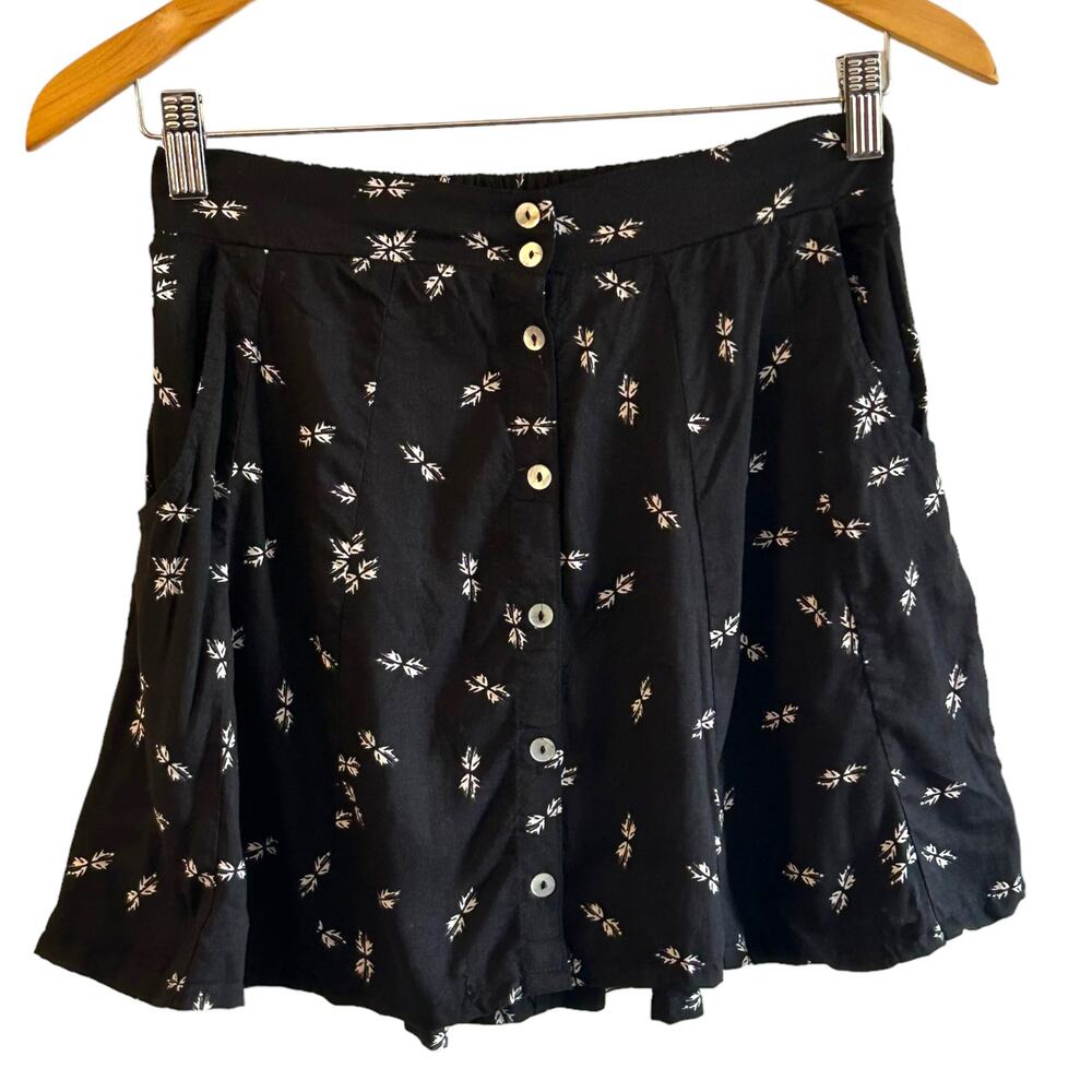 Tally Weijl Geometric Print Mini Skater Skirt Black Swiss Brand 36 or US4